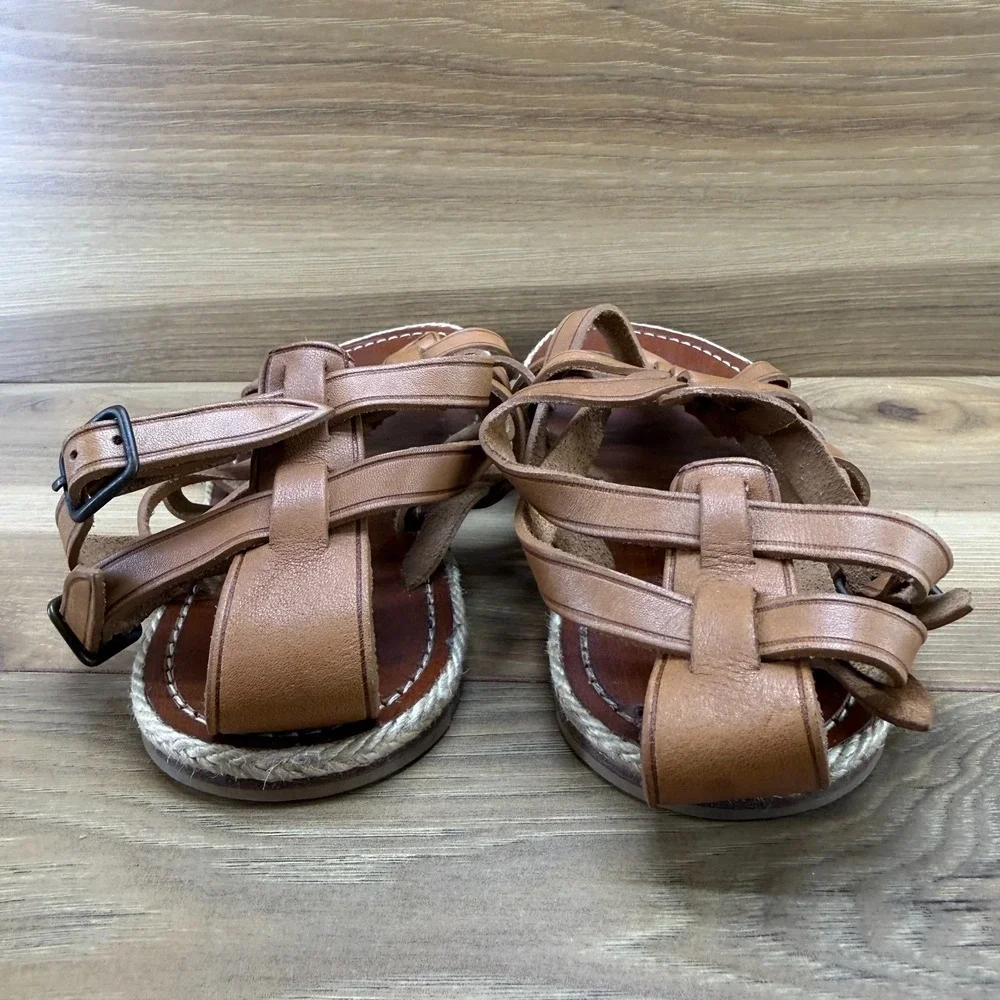 Christian Louboutin Strappy Ankle Strap Sandals 8 EU 38 Tan Leather